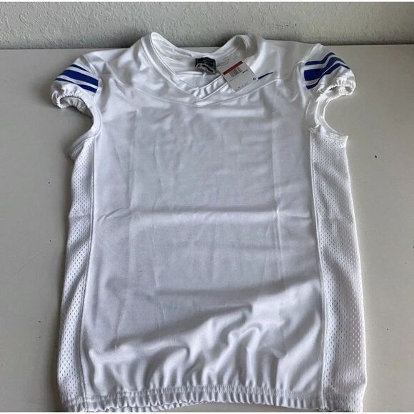 Nike Football Performance Jersey Mesh Vented White Royal CI3767-108 Men’s Sz L - Picture 2 of 13